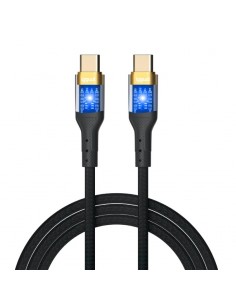 iggual Cable USB-C a tipo C 3A 100 cm trenzado LED