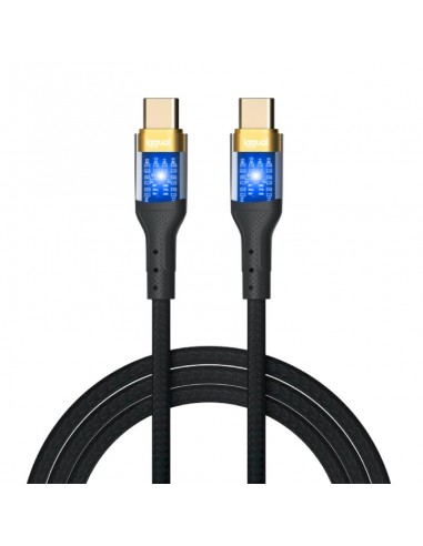 iggual Cable USB-C a tipo C 3A 100 cm trenzado LED