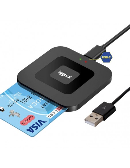 iggual Lector DNI SIP tarjetas ID USB-A   tipo C