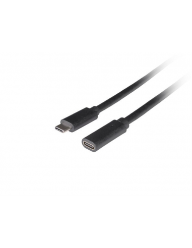 CABLE LANBERG USB-C 3.1 MACHO/HEMBRA 0.5M NEGRO