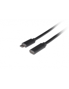 CABLE LANBERG USB-C 3.1 MACHO/HEMBRA 1.5M NEGRO