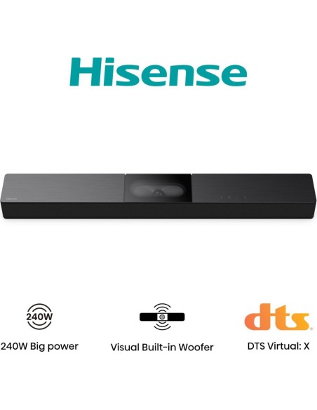 BARRA SONIDO HISENSE HS2000 2.1 SUBWOOFER INTEGRADO 240W DOLBY DIGITAL BT