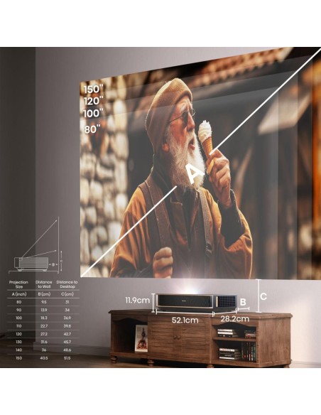 PROYECTOR LASER HISENSE PT1 4K UHD 2500 LUMENES HDR10+ SMART TV TIRO CORTO