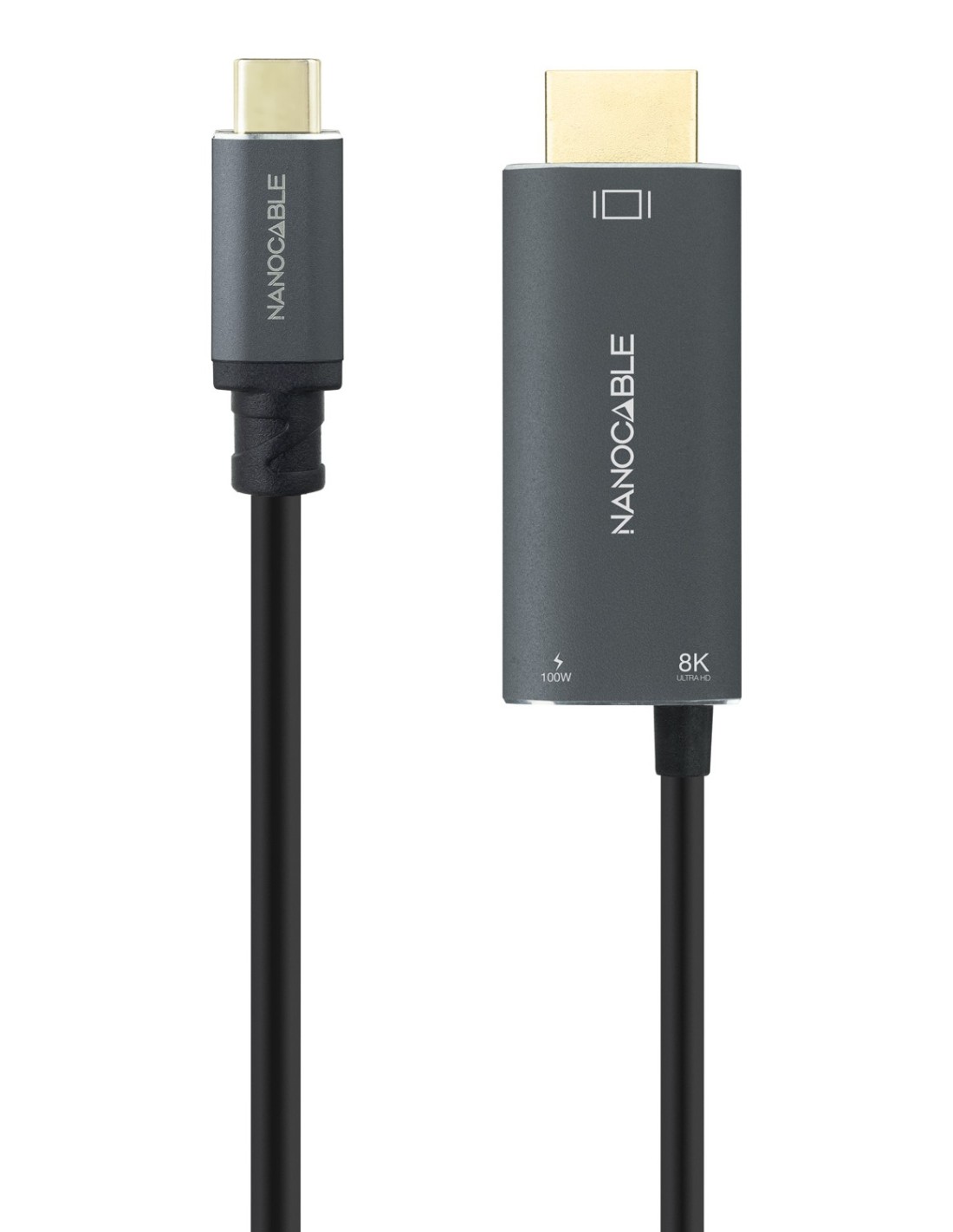 Nanocable Cable USB-C M-HDMI 2.1+USB-C H PD 1.8 M