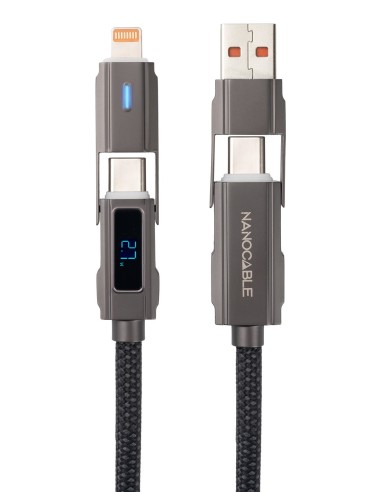 Nanocable Cable USB-C+USB-A M-LIGHTNING+USB-C M 1M