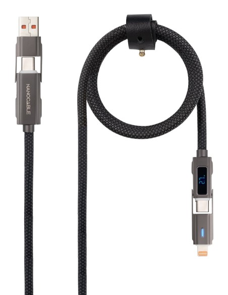 Nanocable Cable USB-C+USB-A M-LIGHTNING+USB-C M 1M