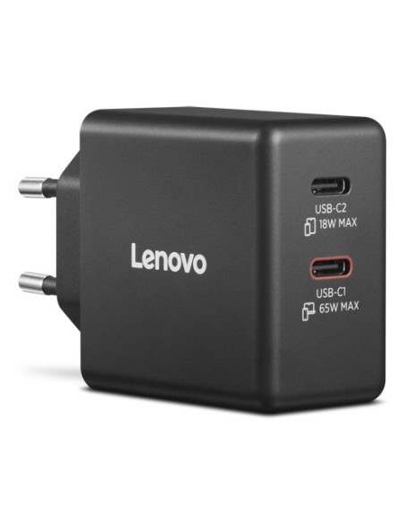 Lenovo Cargador Dual USB-C 65W Negro