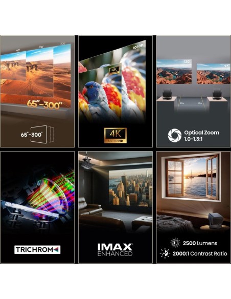 PROYECTOR TRICHROMA HISENSE C3 4K UHD 300" 2500 LUMENES DOLBY VISION IMAX