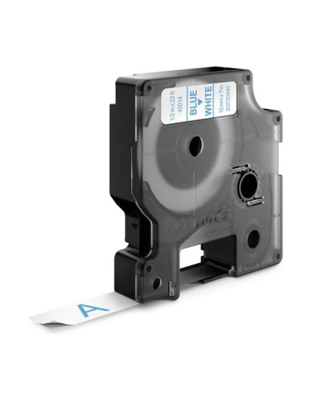CINTA ROTULADORA AUTOADHESIVA DYMO D1 12MM X 7 METROS DE LONGITUD PARA ROTULADORAS LABEL MANAGER AZUL SOBRE TRANSPARENTE S072051