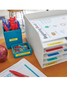 CINTA ROTULADORA AUTOADHESIVA DYMO PLASTICO METROS PARA ROTULADORAS LETRATAG NEGRO AZUL S0721650