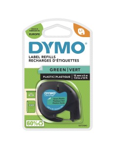 CINTA ROTULADORA AUTOADHESIVA DYMO PLASTICO METROS PARA ROTULADORAS LETRATAG NEGRO VERDE S0721640