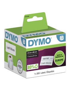 ETIQUETAS DYMO LABEL WRITER DE IDENTIFICACION ROLLO DE 300 UNIDADES DE PAPEL BLANCO DE 89 X 41MM 016905