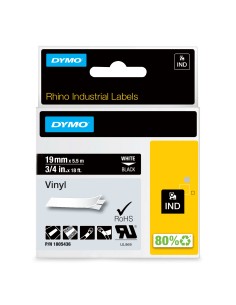 Cinta dymo etiquetas de vinilo ind blanco sobre negro multicolor 1805436