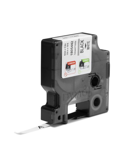 Cinta dymo poliester permanente ind negro sobre blanco  multicolor 1805442