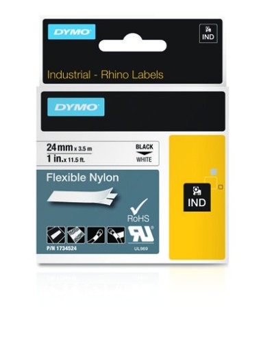 Cinta dymo 24mm flexible nylon tape para impresora de etiquetas D1 1734524