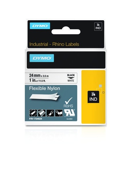 Cinta dymo 24mm flexible nylon tape para impresora de etiquetas D1 1734524