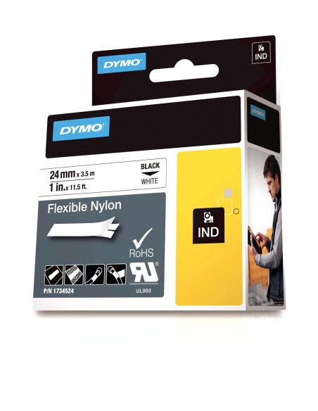 Cinta dymo 24mm flexible nylon tape para impresora de etiquetas D1 1734524