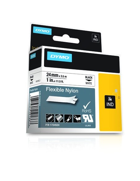 Cinta dymo 24mm flexible nylon tape para impresora de etiquetas D1 1734524