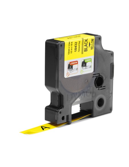 Cinta dymo etiquetas de vinilo ind negro sobre amarillo multicolor 18432