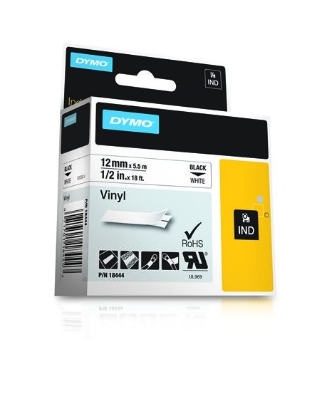 Cinta dymo 12mm RHINO coloured vinyl para impresora de etiquetas D1 18444