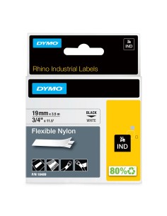 Cinta dymo nylon flexible ind negro sobre blanco multicolor 18489
