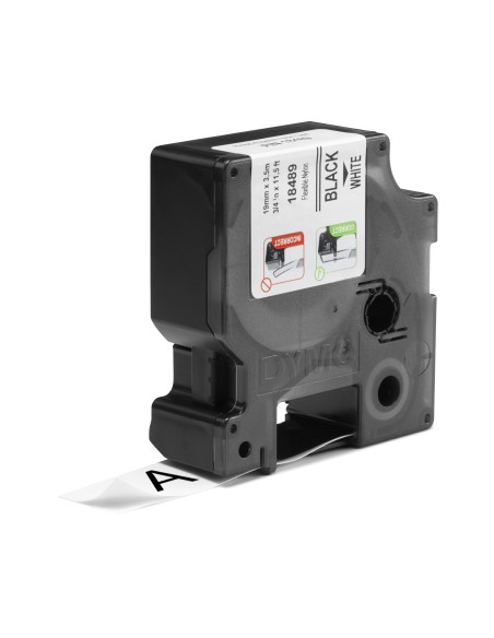 Cinta dymo nylon flexible ind negro sobre blanco multicolor 18489