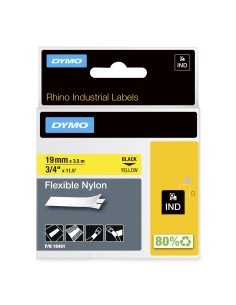 Cinta dymo nylon flexible ind negro sobre amarillo multicolor 18491