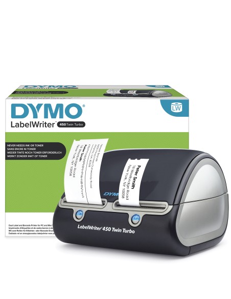 Dymo LabelWriter 450 twinturbo Impresora de etiquetas termica directa negro plata