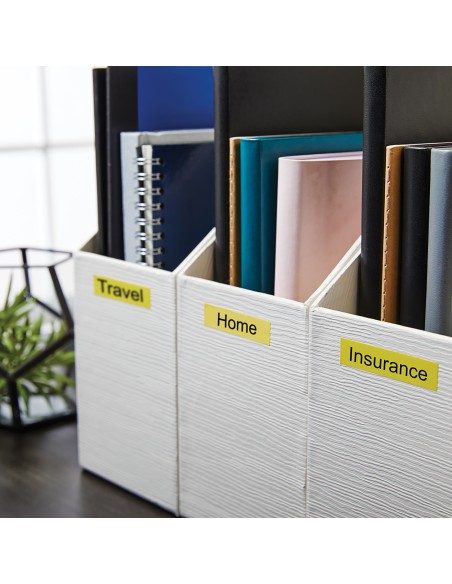 Dymo D1 Etiquetas estandar negro sobre amarillo 12mm x 7m poliester