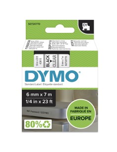 DYMO D1 - Etiquetas estándar - Negro en claro - 6mm x 7m