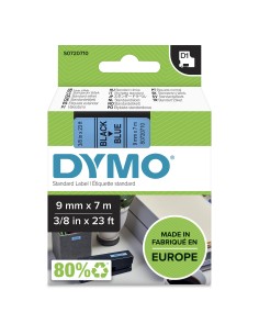 DYMO D1 - Etiquetas estándar - Negro sobre azul - 9mm x 7m