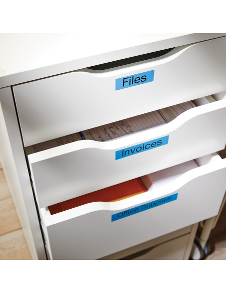 DYMO D1 - Etiquetas estándar - Negro sobre azul - 19mm x 7m