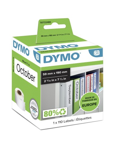 DYMO LW -Etiquetas para archivadores de tamaño grande - 59 x 190 mm - S0722480