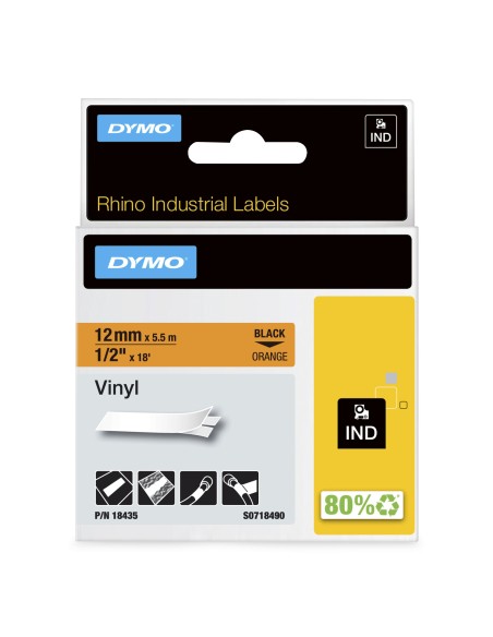 DYMO 12mm RHINO Coloured vinyl cinta para impresora de etiquetas D1