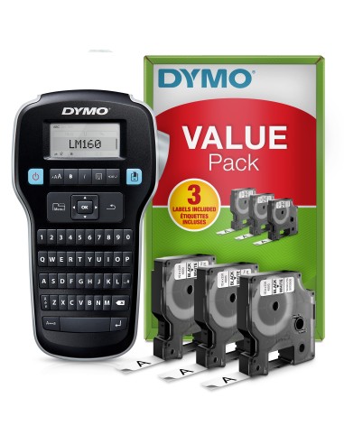 DYMO LabelManager DY LM 160 impresora de etiquetas Inyección de tinta térmica 180 x 180 DPI 12 mm s D1 QWERTY