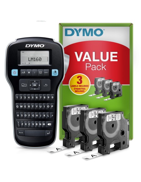 DYMO LabelManager DY LM 160 impresora de etiquetas Inyección de tinta térmica 180 x 180 DPI 12 mm s D1 QWERTY
