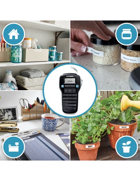 DYMO LabelManager DY LM 160 impresora de etiquetas Inyección de tinta térmica 180 x 180 DPI 12 mm s D1 QWERTY