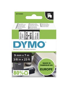 CINTA ROTULADORA AUTOADHESIVA DYMO D1 PARA ROTULADORAS LABEL MANAGER NEGRO BLANCO S0720680