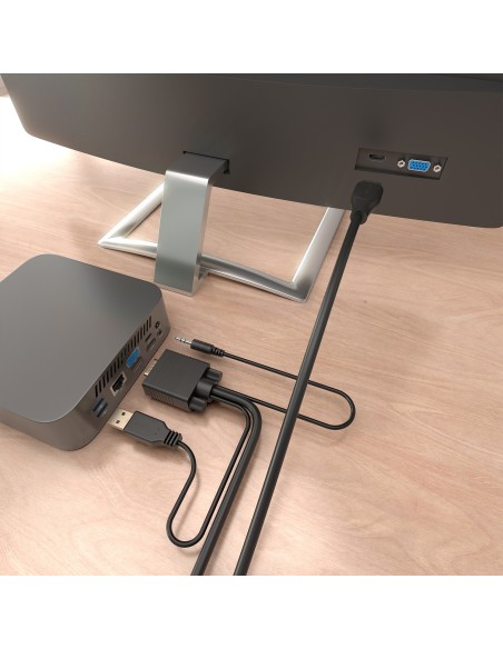 Aisens Cable Conversor SVGA y Audio a HDMI 1m