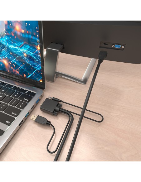 Aisens Cable Conversor SVGA y Audio a HDMI 2m