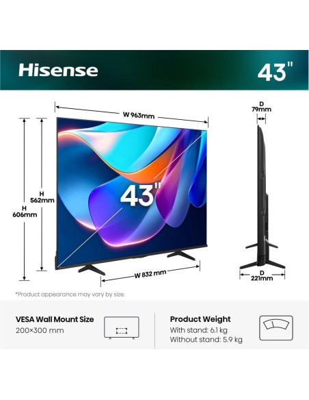 Hisense 50A6S TV 50" UHD SMART TV DOLBYVISION DTSX