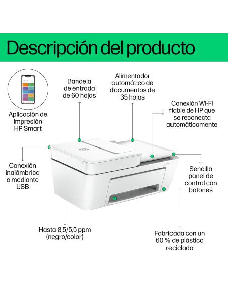 IMPRESORA HP DESKJET MULTIFUNCION 4220E LCD WIFIFAX MOVIL 588K4B(305)
