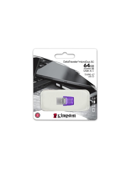HD PORTATIL USB3.2 64GB KINGSTON DATATRAVELER MICRO DUO 3C DTDUO3CG364GB