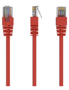Cable CAT5E UTP moldeado 0,25m Rojo