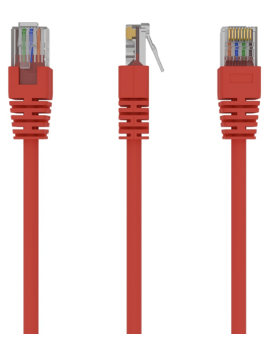 Cable CAT5E UTP moldeado 0,25m Rojo