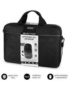 KIT MALETIN+RATON SUBBLIM LAPTOP BAG 15,6" NEGRO