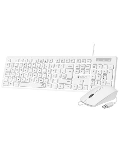 COMBO TECLADO RATON SUBBLIM BUSINESS SLIM USB BLANCO