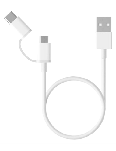 CABLE XIAOMI MI 2-IN-1 MICRO USB-C BLANCO 30CM