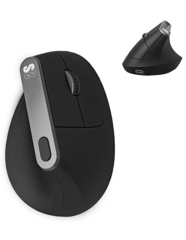 RATON ERGONOMICO SUBBLIM NATURE ERGO DUAL NEGRO BLUETOOTH BATERIA RECARGABLE