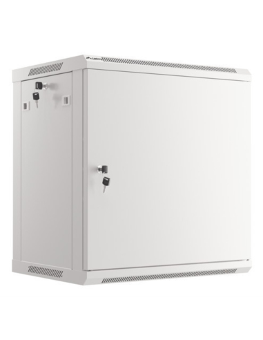 ARMARIO RACK 19" MURAL 12U/600X450 PARA AUTOMONTAJE CON PUERTA METALICA GRIS